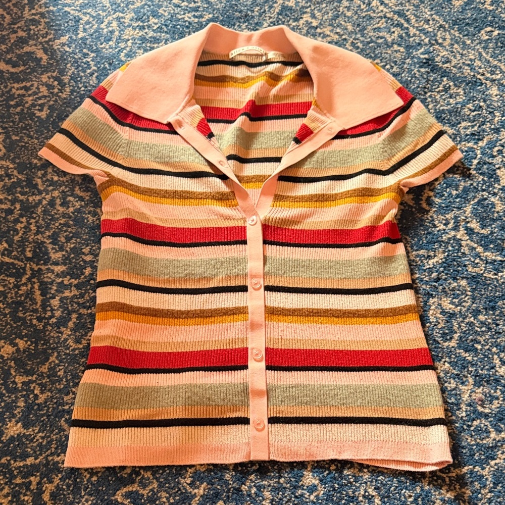 Alice + Olivia Multicolor Striped Cardigan